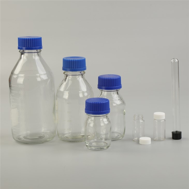 Ampolla rodona de vidre amb tapa de rosca