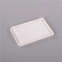 Transparent 0.2ml 384 Bé mig faldilla placa PCR blanc